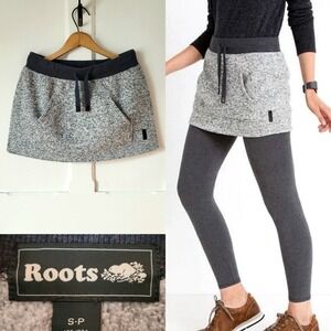 Roots Salt & Pepper Sweat Mini Skirt Small Marled Gray